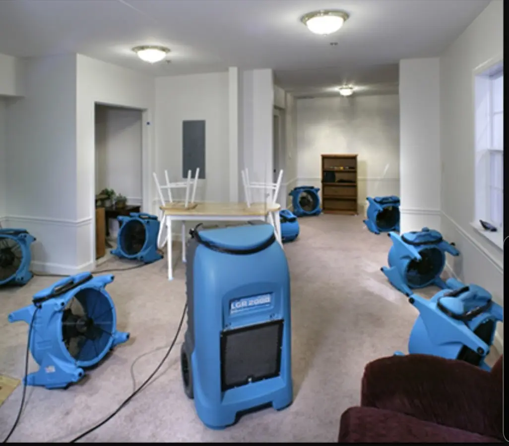 Air movers and dehumidifier setup for Water Extraction & Removal in Lake Alfred
